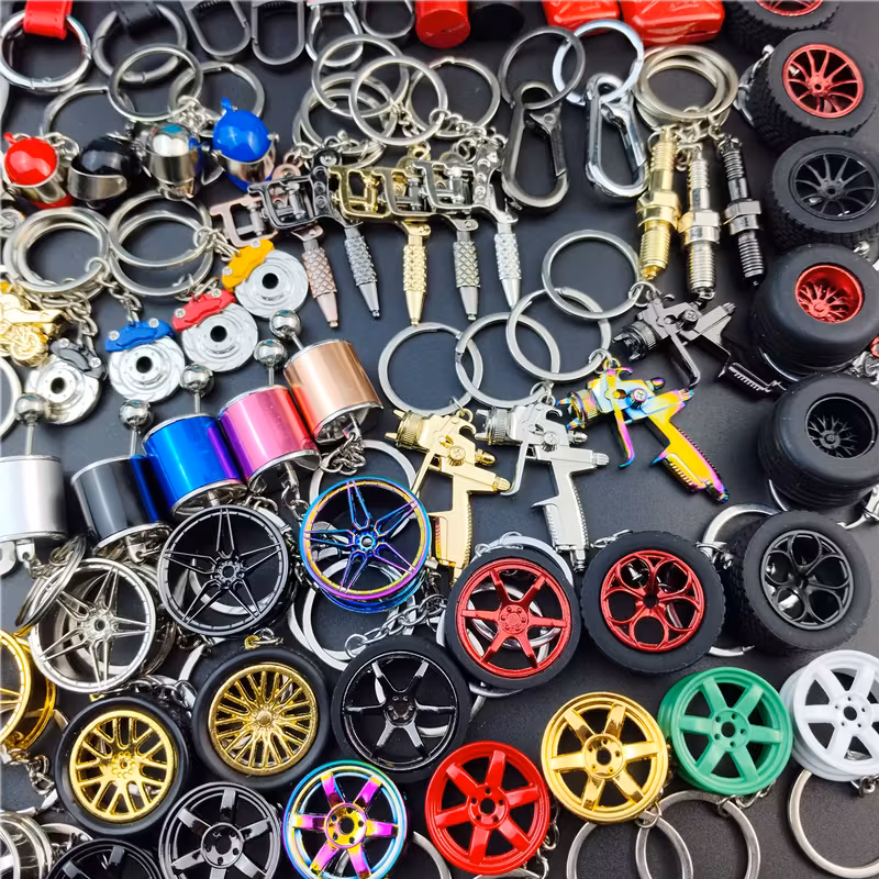Random car modification parts keychain